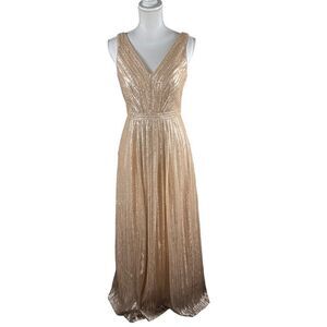 Weddington Way by Adrianna Papell Gold Champagne Sequin Dress